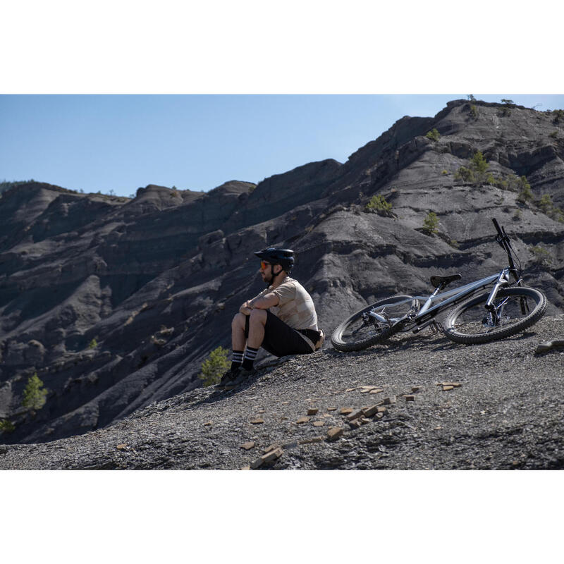 Kısa Kollu Dağ Bisikleti Forması - Bej - All Mountain - Feel