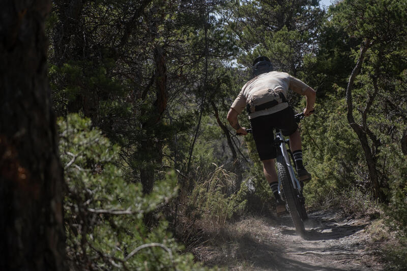 MTB shirt voor all-mountain Feel korte mouwen beige