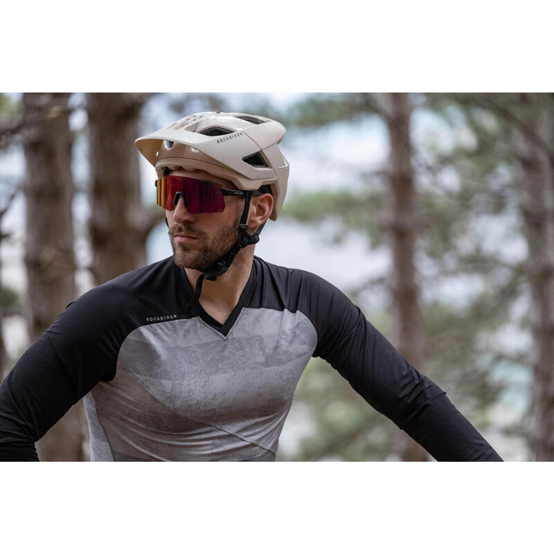 Camisola de Mangas Compridas BTT FEEL All Mountain Cinza Preto