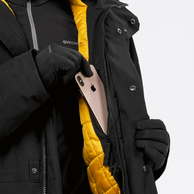 Waterdichte parka jas voor heren - winterjas parka - SH900 - tot -20°C - zwart