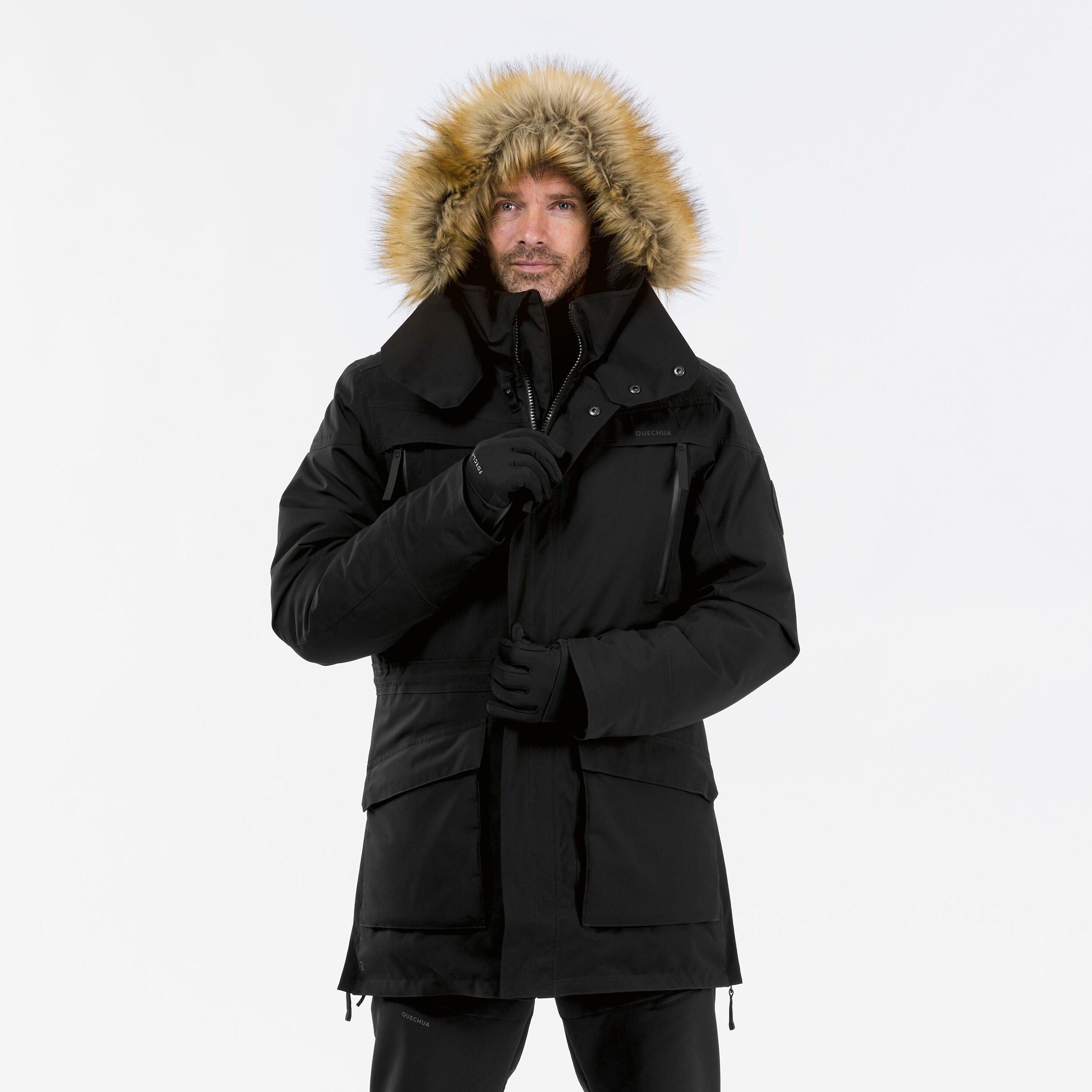Men’s waterproof hiking parka -20°C, NH900 - Black