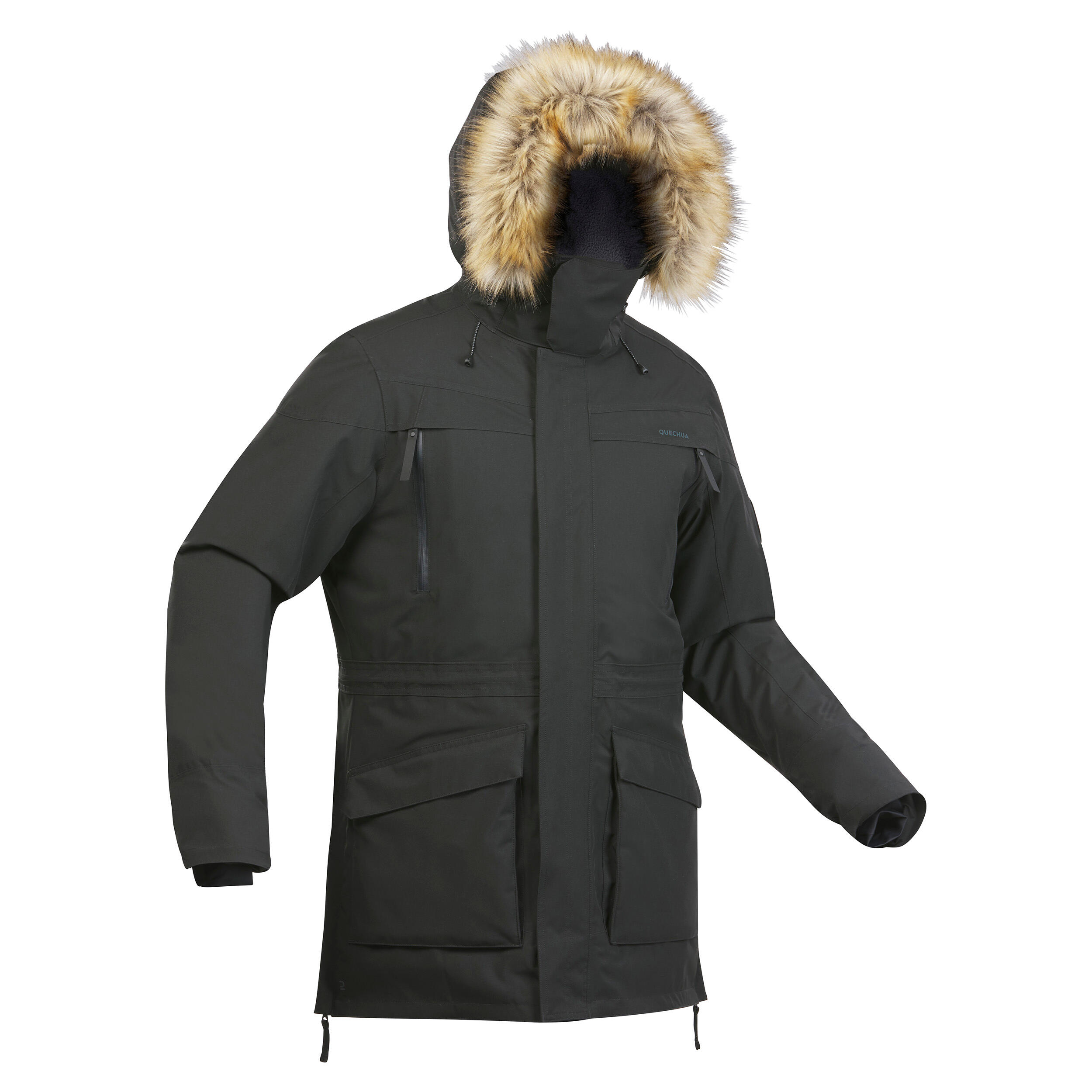 Parka de senderismo impermeable para invierno negra para hombre