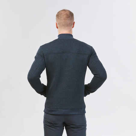 Vyriškas šiltas fliso žygių džemperis „SH100“, tamsiai mėlynas
