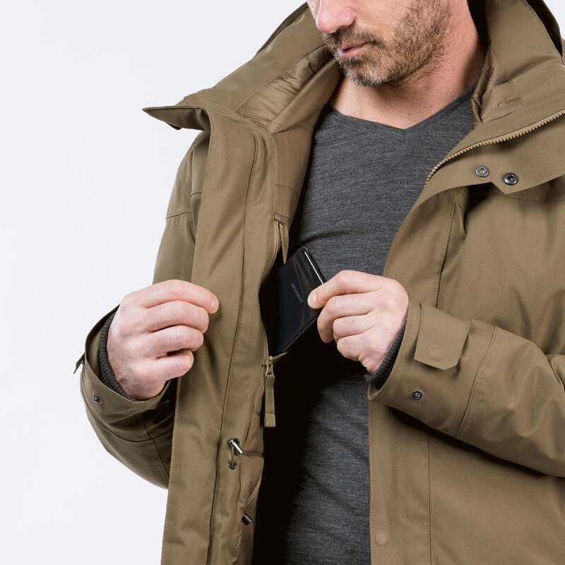 Parka de randonnée -10°C imperméable homme, NH500 marron