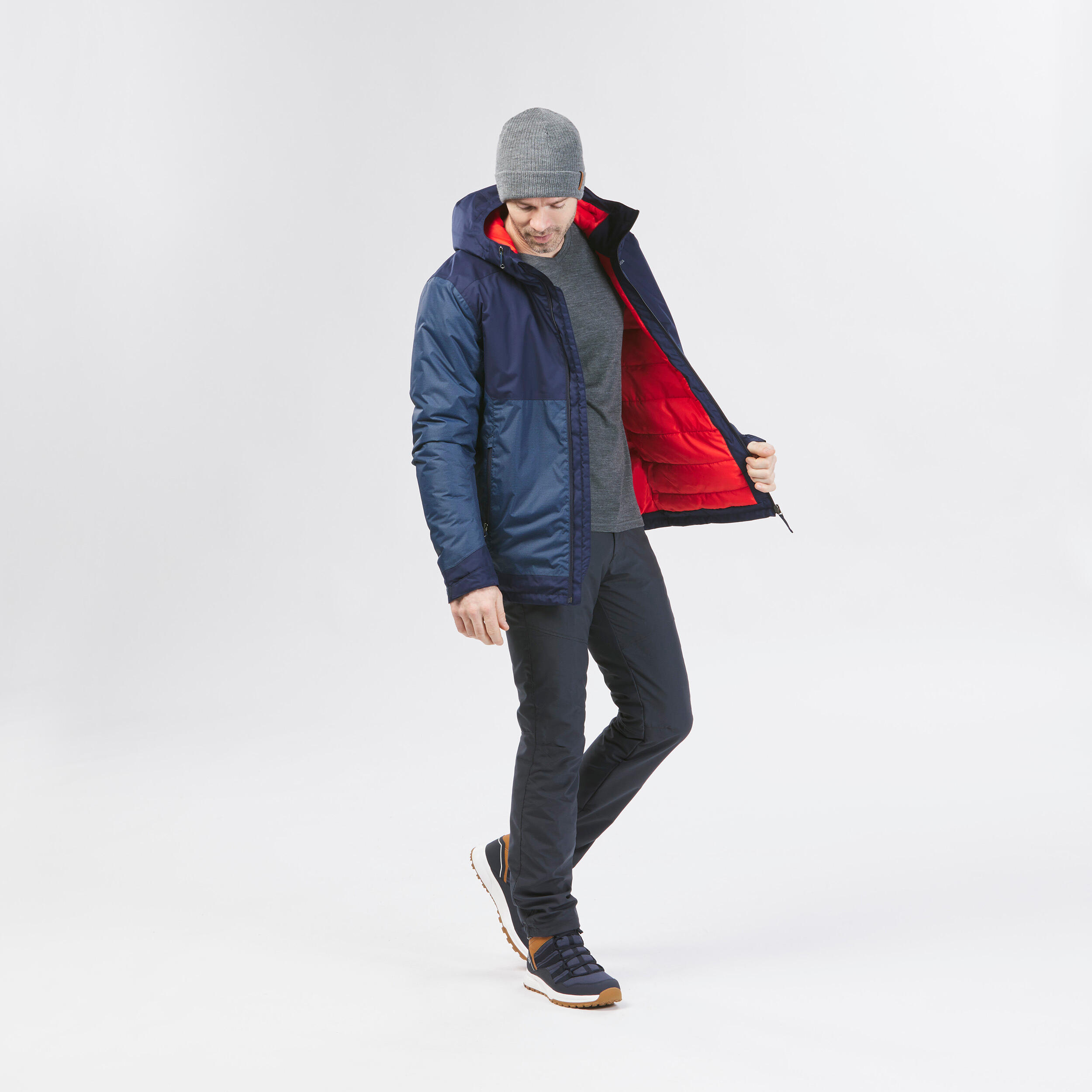 Men’s Waterproof Winter Hiking Jacket SH100 XWARM 10°C Blue