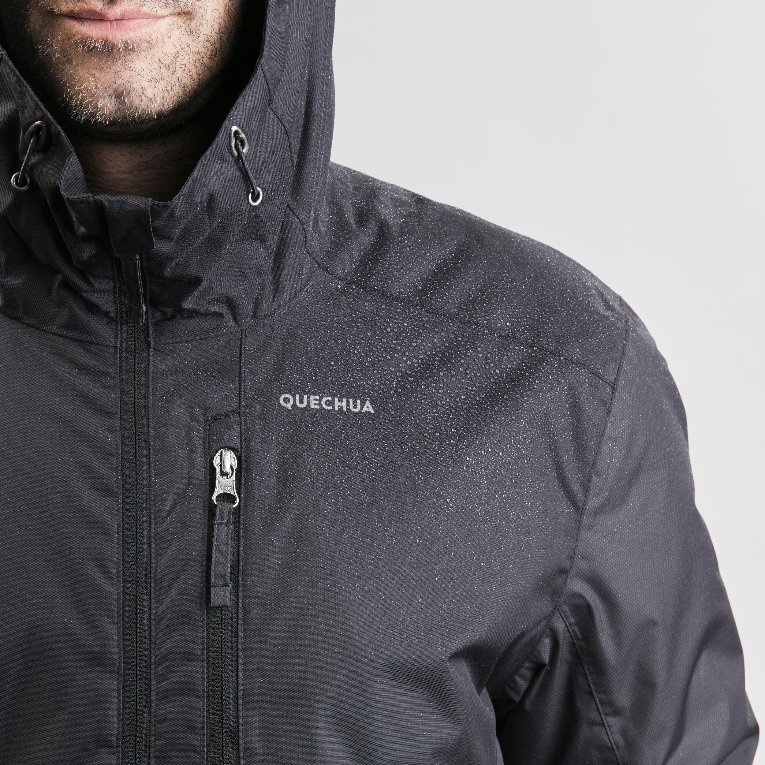 Men’s Winter Jacket SH 500 Black Black‎, Black‎ Quechua Decathlon