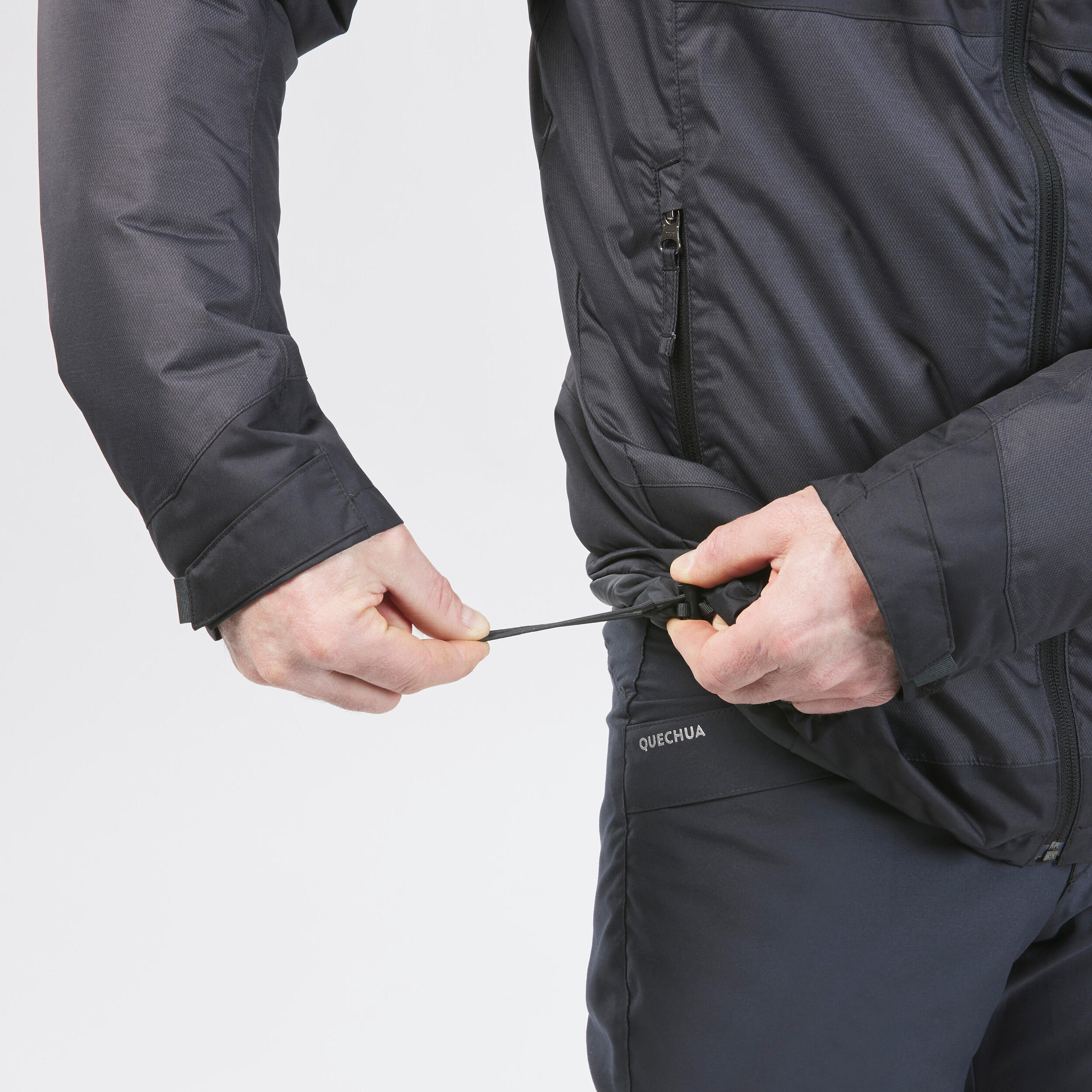 Men’s Winter Jacket SH 500 Black smoked black, black Quechua