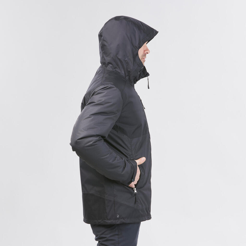 PARKA IMPERMEABLE HOMBRE SH500 -10 °C NEGRO