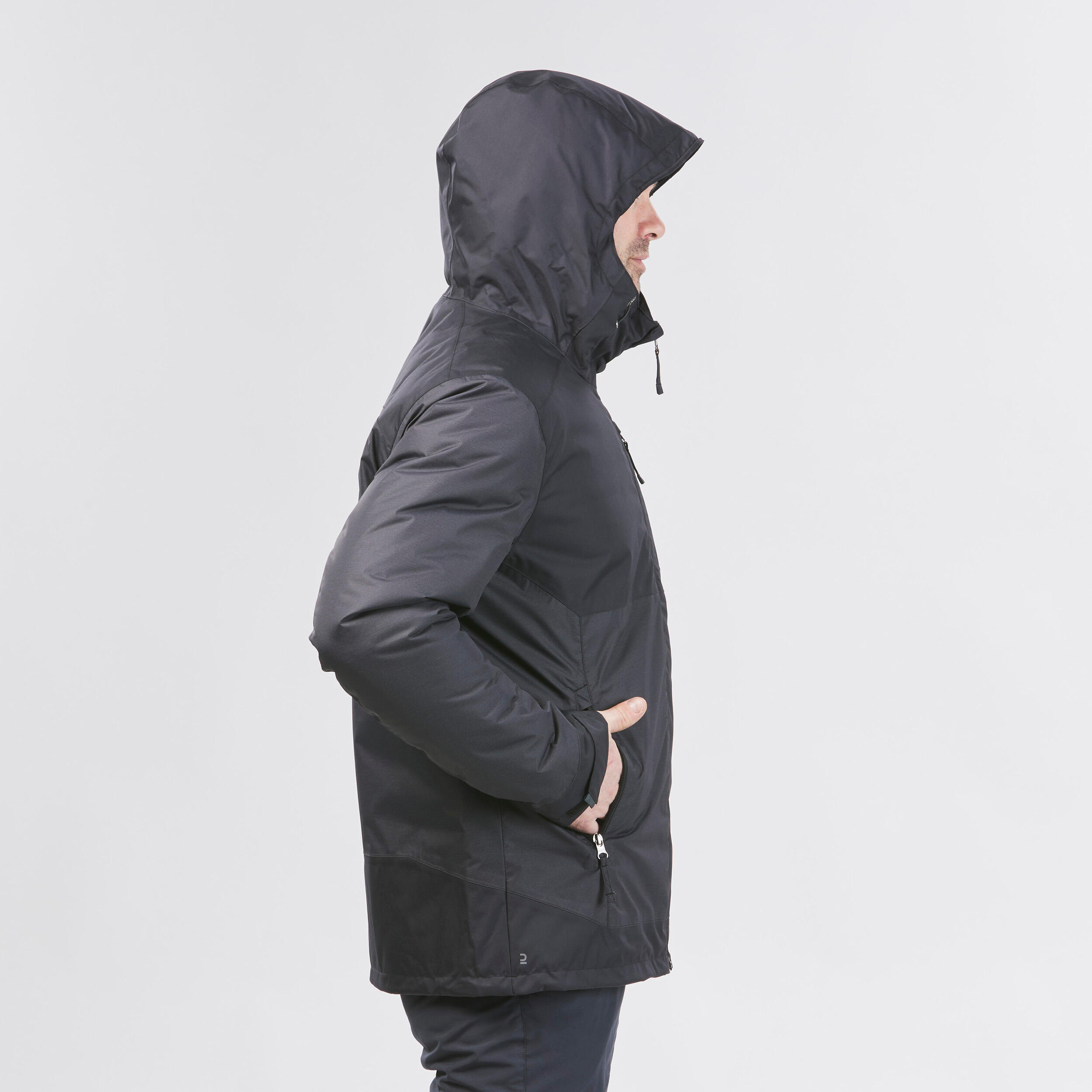 Men's Winter Jacket - SH 500 Black - smoked black, black - Quechua -  Decathlon