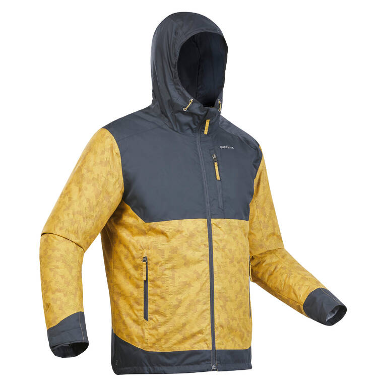 Men’s Waterproof Winter Hiking Jacket - SH100 X-WARM -10°C - Black Yellow