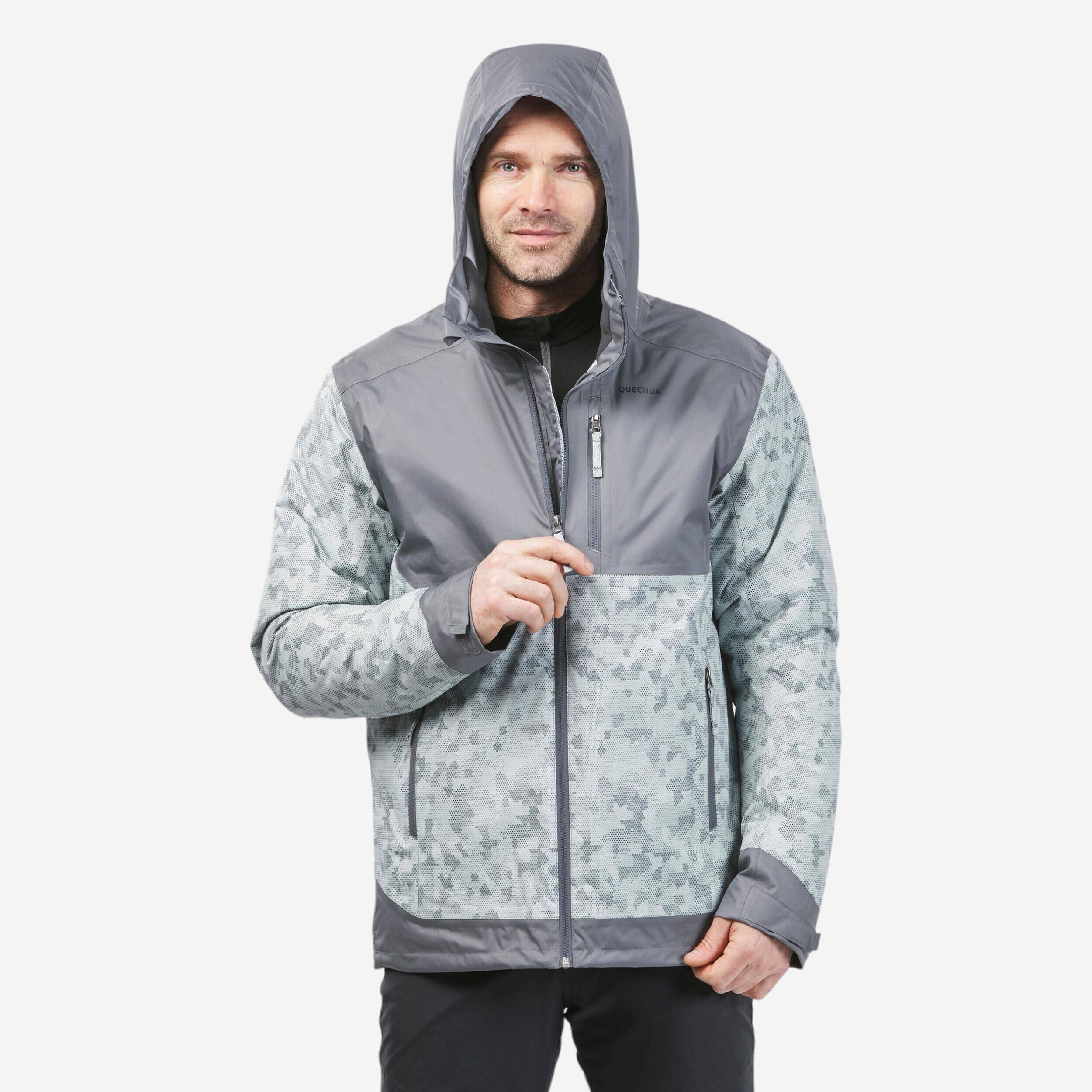 Men’s Waterproof Winter Hiking Jacket Comfortable Upto-10°C - NH500 Warm Grey