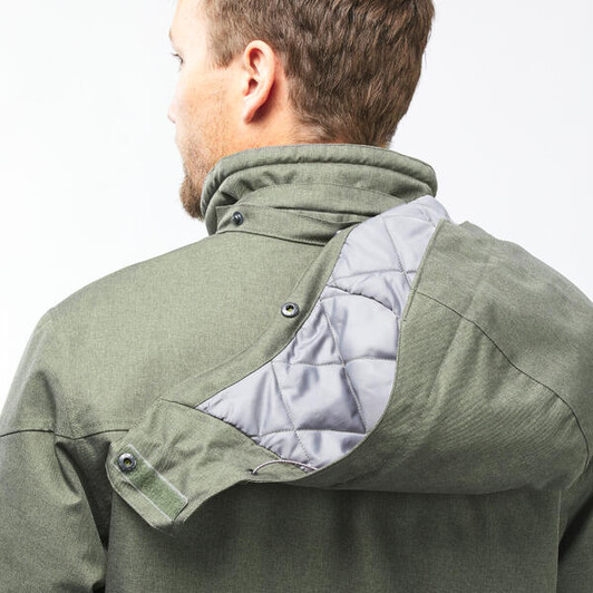 Куртка для походов зимняя -10°C водонепроницаемая мужская зеленая SH100 X-WARM Quechua