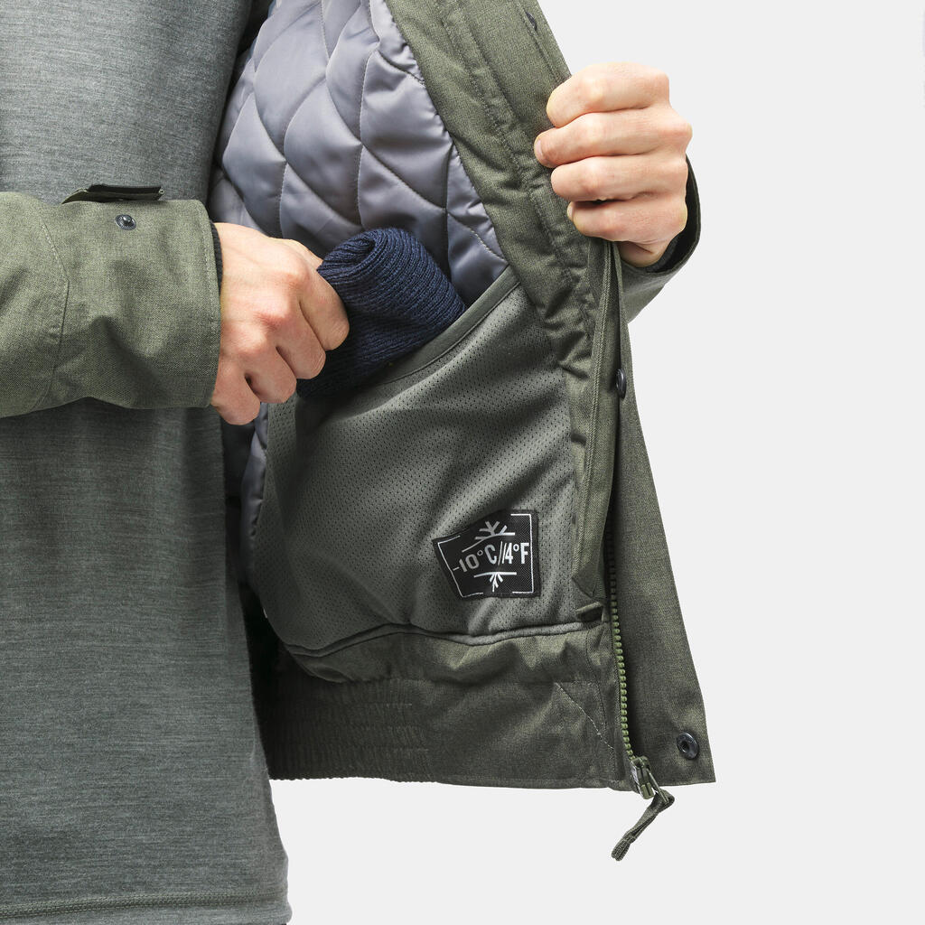 Pánska nepremokavá zimná bunda na turistiku SH500 do -10 °C