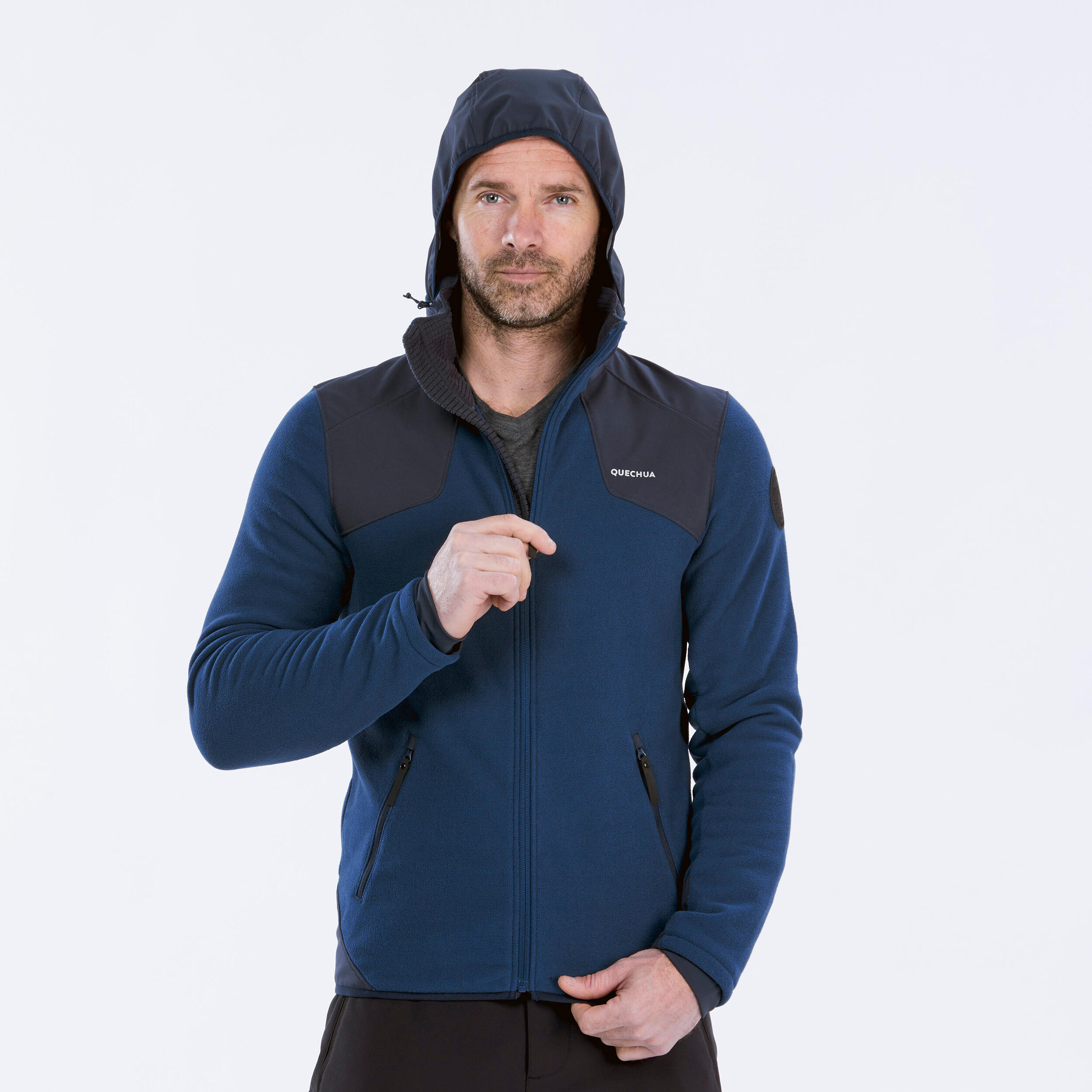 Warm hiking fleece jacket - SH500 X-WARM - men.