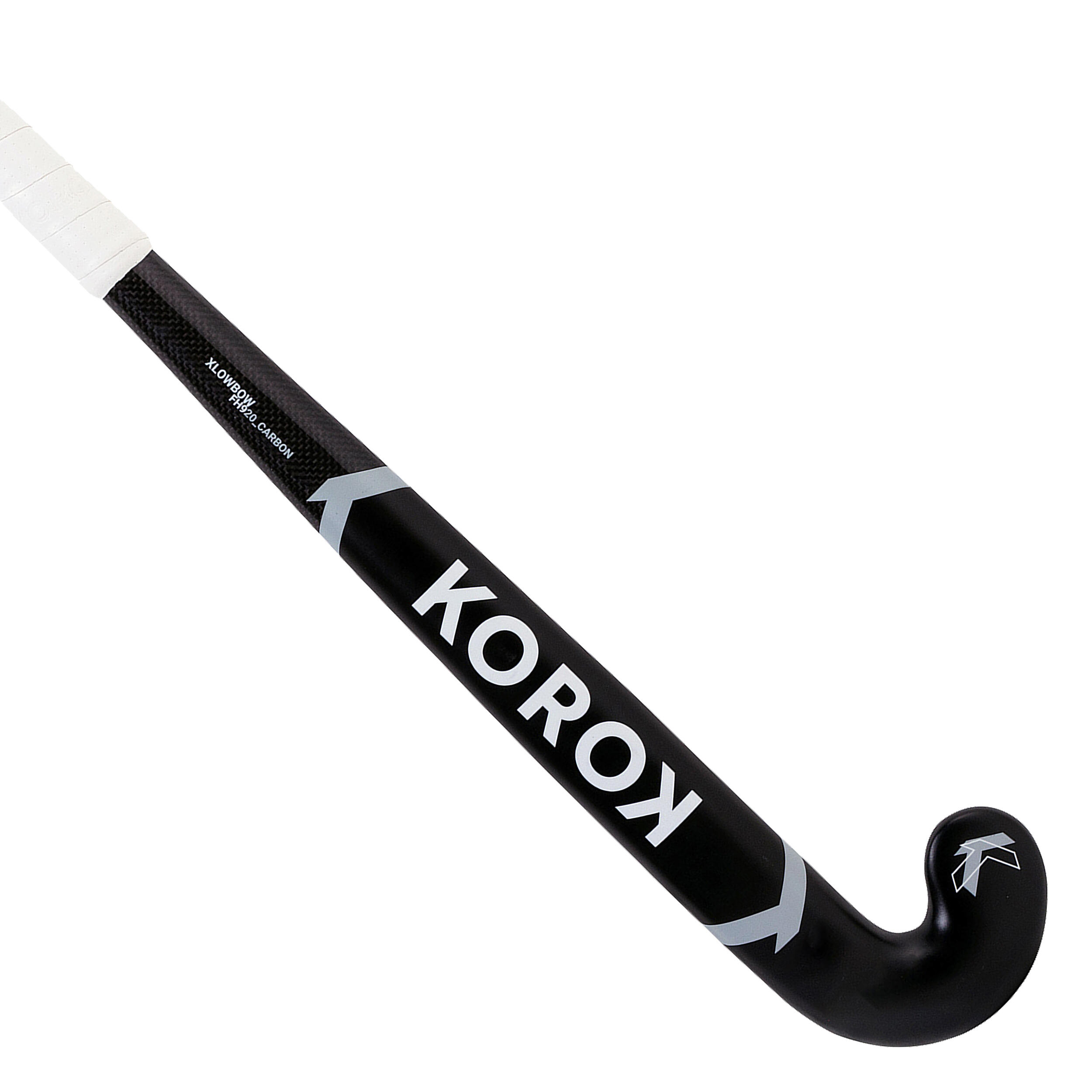 KOROK Teens' 20% Carbon Extra Low Bow Field Hockey Stick FH920 - Black/Grey