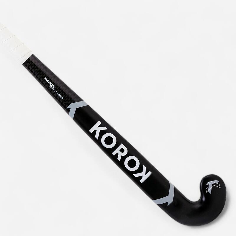 Hockeystick voor junioren extra low bow 20% carbon FH920 zwart/grijs