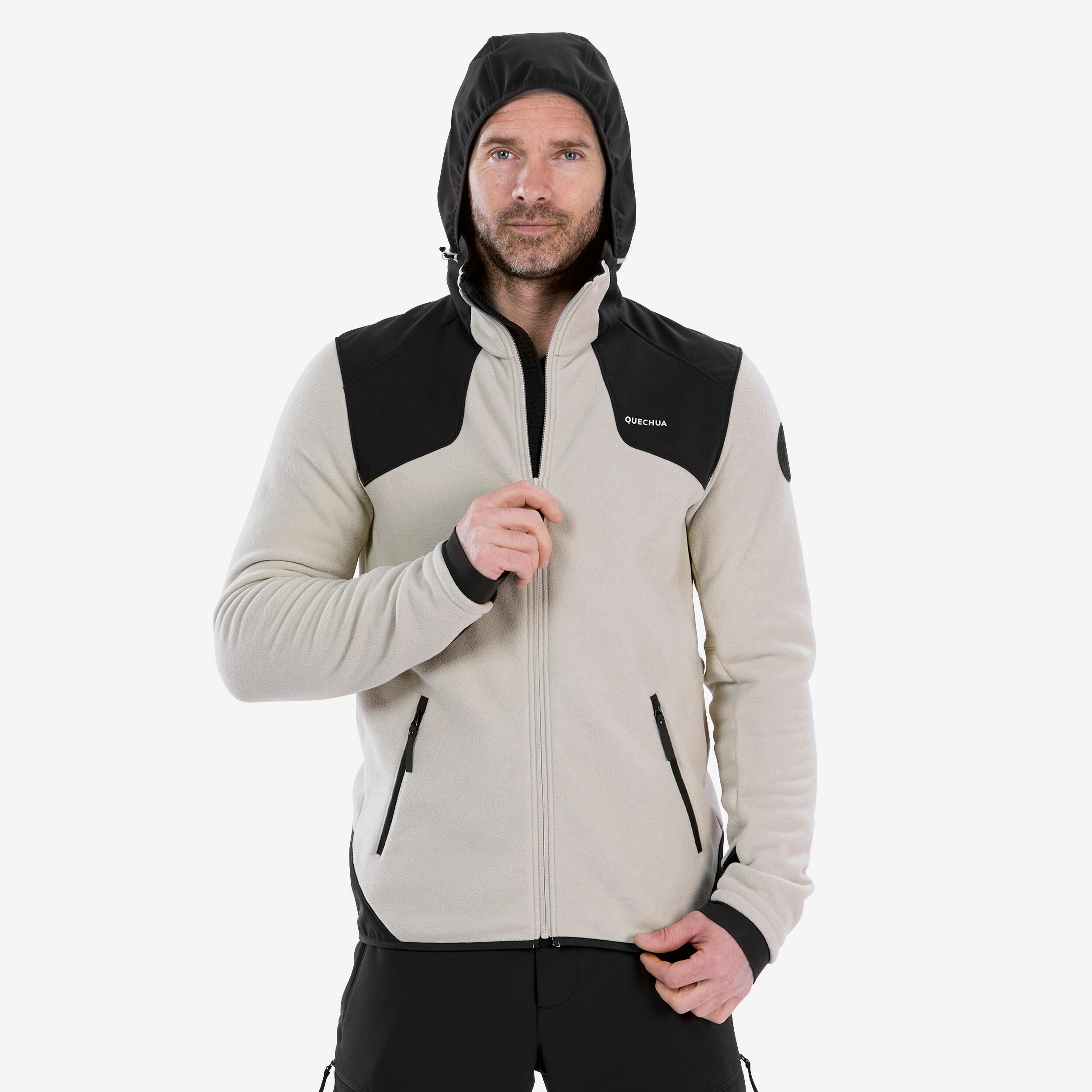 Men's Hiking Warm Fleece Jacket SH500 X-Warm. QUECHUA