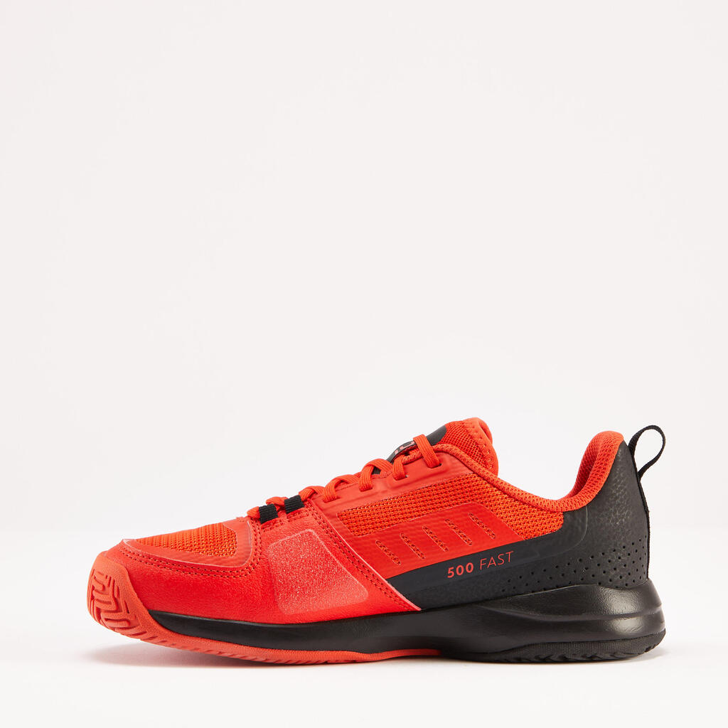 Detská šnurovacia obuv na tenis TS500 Fast lávová červená