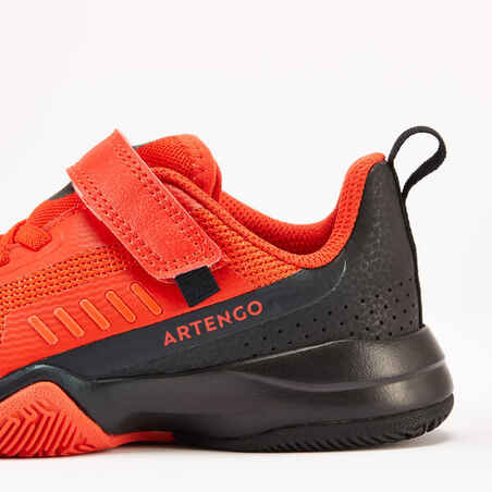 Vaikiški teniso bateliai „TS500 Fast KD“ su kontaktine juosta, oranžiniai