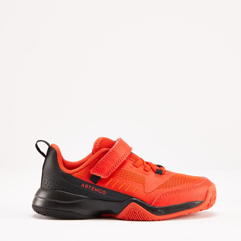 Zapatillas de tenis niños con tira autoadherente Artengo TS500 fast rojo