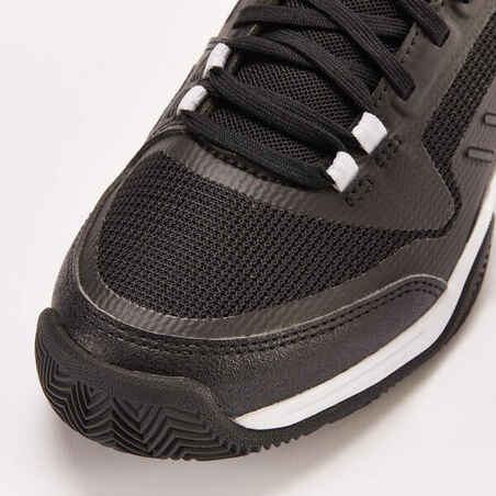 Kids' Clay Tennis Shoes Fast Clay Junior Lace-Up - Black