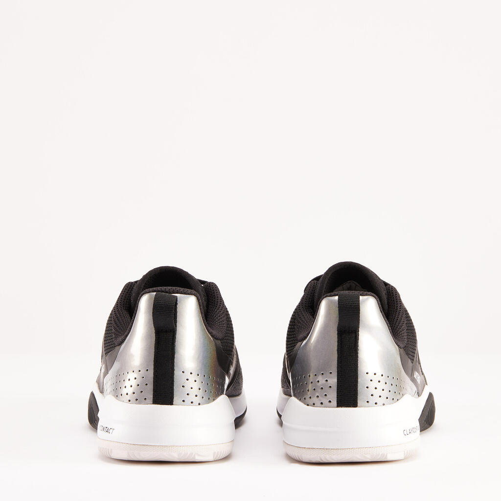 Detská tenisová obuv na antuku Fast Clay šnurovacia čierna