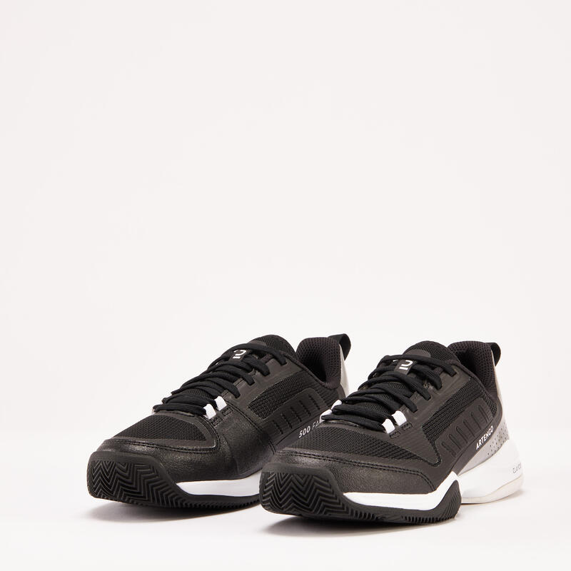 CHAUSSURES TENNIS ENFANT TERRE BATTUE - FAST CLAY JUNIOR LACET NOIR