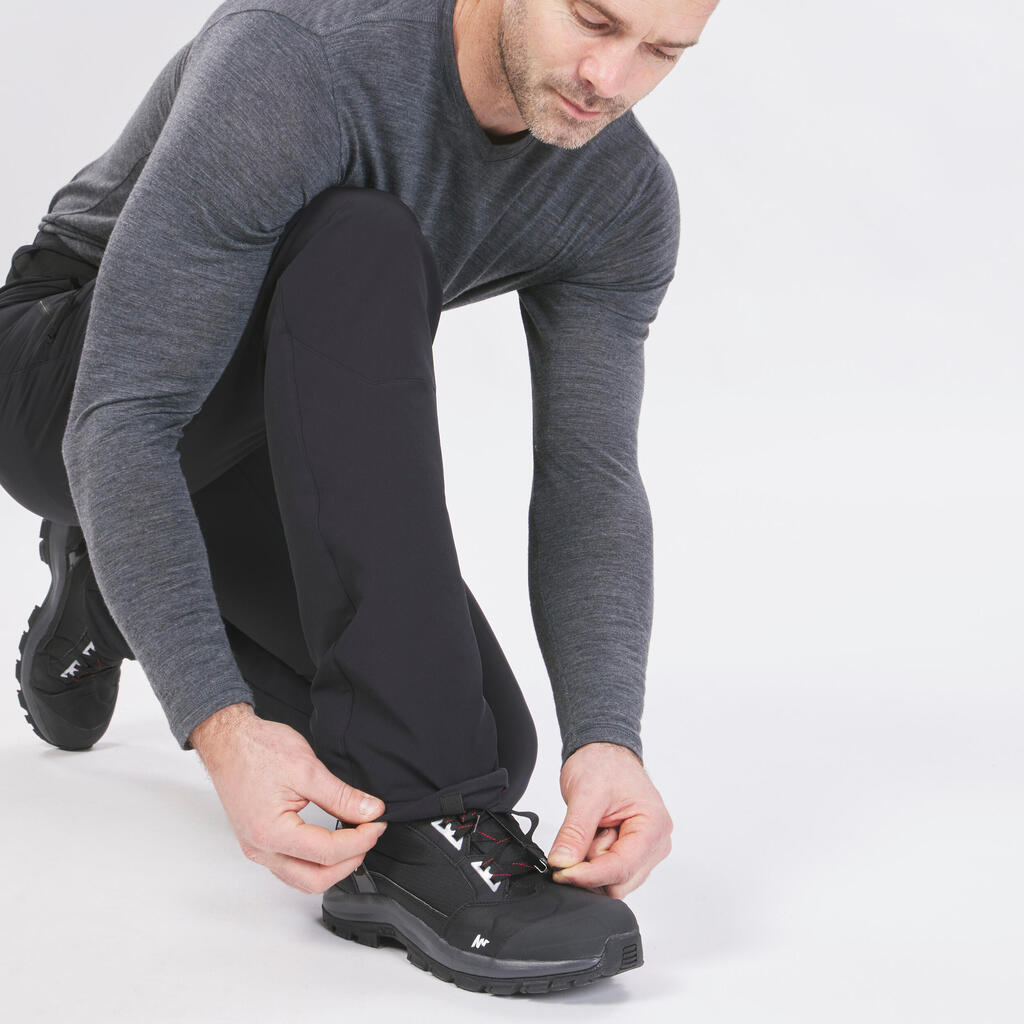Pantalon de randonnée chaud et déperlant homme, SH500 noir