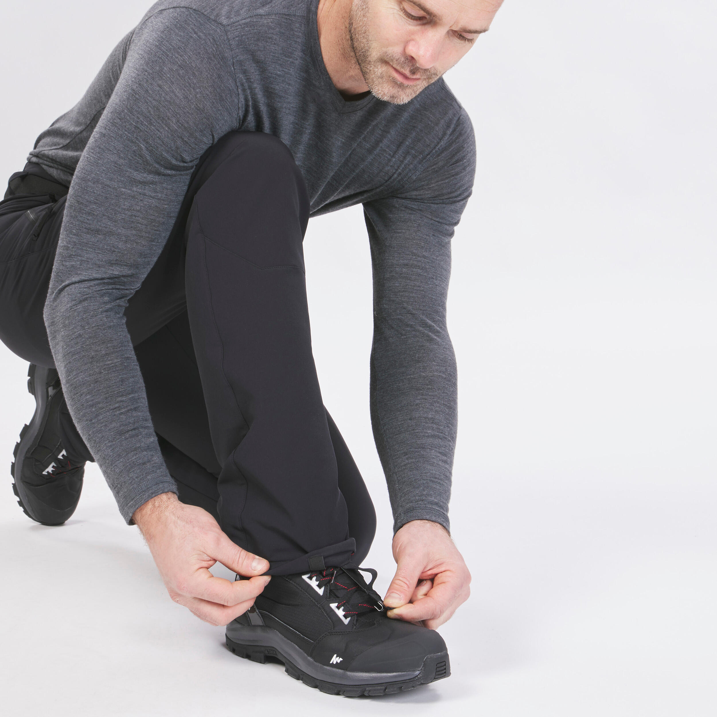 Men’s warm and water-repellent hiking trousers SH500 - Black