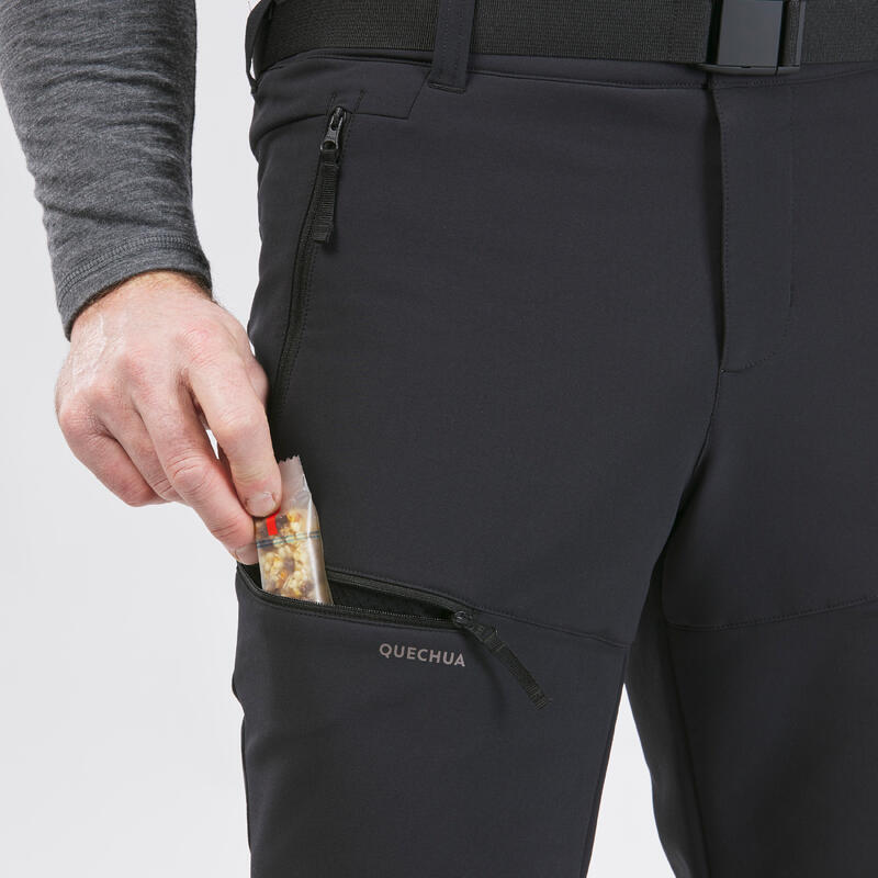 Pantalon Iarnă Călduros Hidrofob Drumeție SH500 Negru Bărbați
