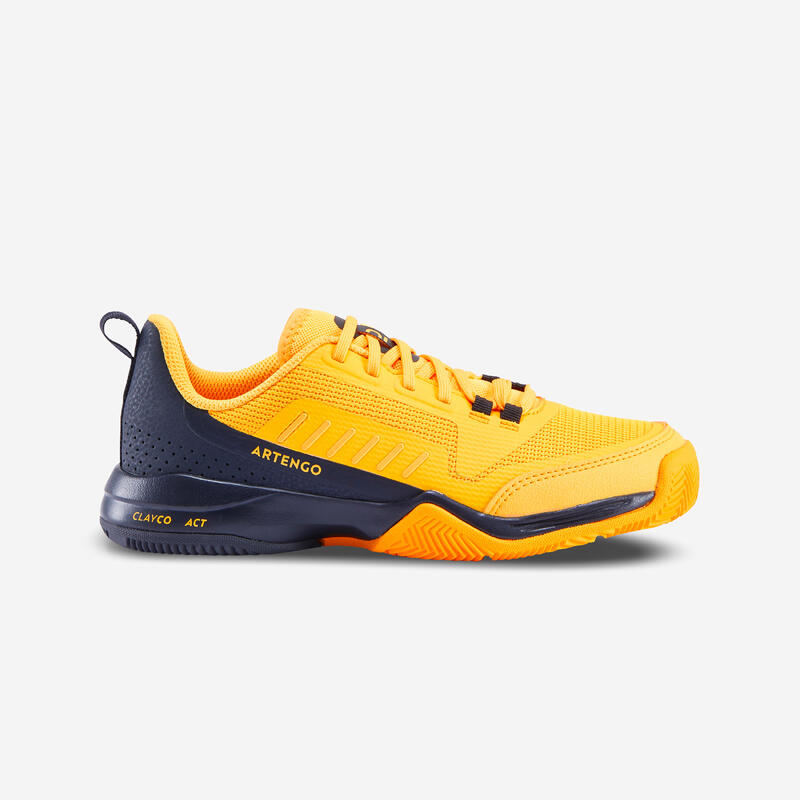 CHAUSSURES TENNIS ENFANT TERRE BATTUE - FAST CLAY JUNIOR LACET JAUNE