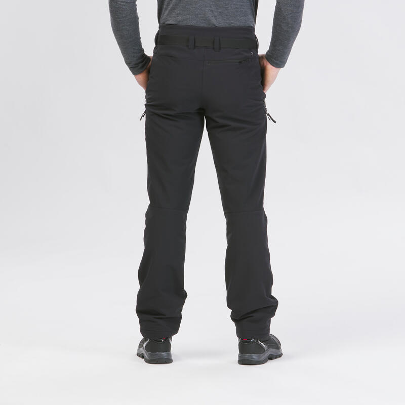 Pantalon Iarnă Călduros Hidrofob Drumeție SH500 Negru Bărbați
