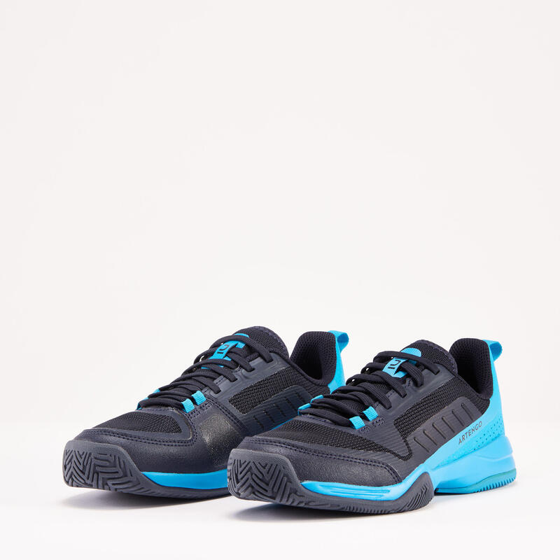 Çocuk Bağcıklı Tenis Ayakkabısı - Mavi / Siyah- 35/39 Numara - TS500 Fast