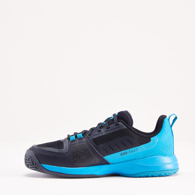 Çocuk Bağcıklı Tenis Ayakkabısı - Mavi / Siyah- TS500 Fast