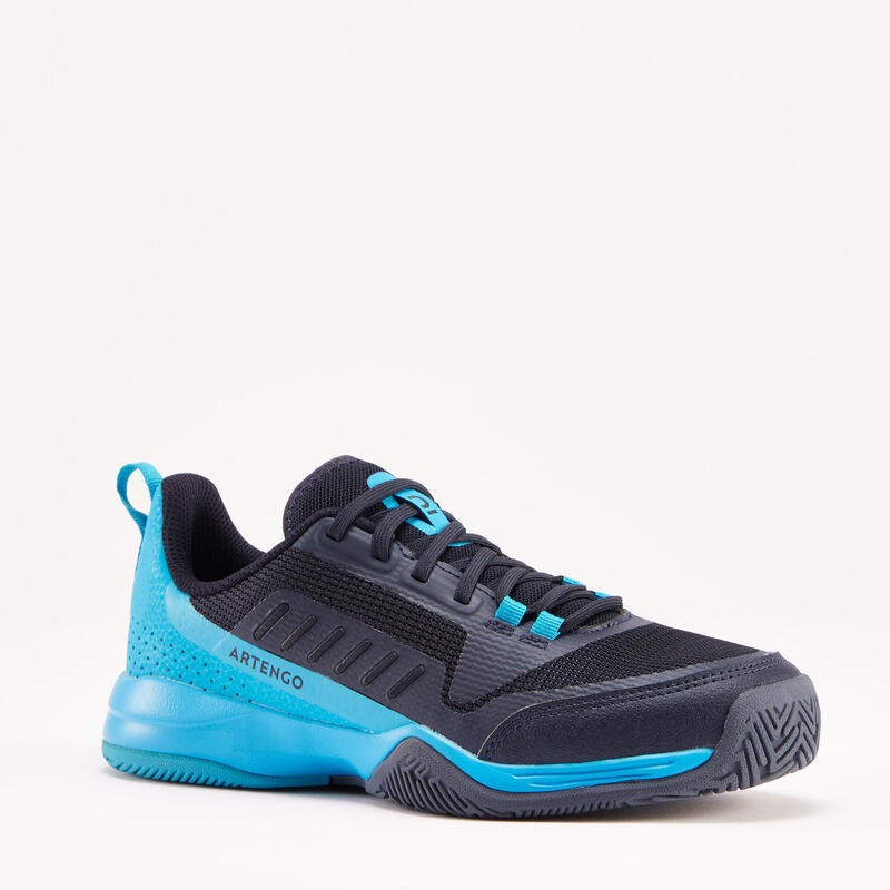 Çocuk Bağcıklı Tenis Ayakkabısı - Mavi / Siyah- TS500 Fast