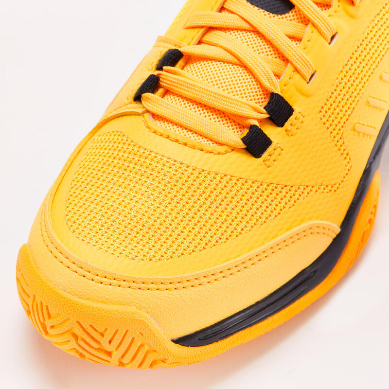 Çocuk Bağcıklı Tenis Ayakkabısı - Sarı / Siyah - TS500 Fast