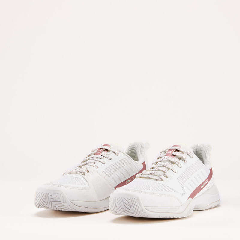 Çocuk Bağcıklı Tenis Ayakkabısı - Beyaz- TS500 Fast