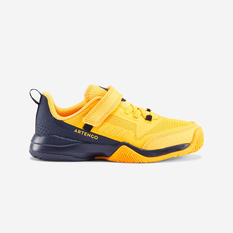 Zapatillas de tenis niños con tira autoadherente Artengo TS500 fast amarillo