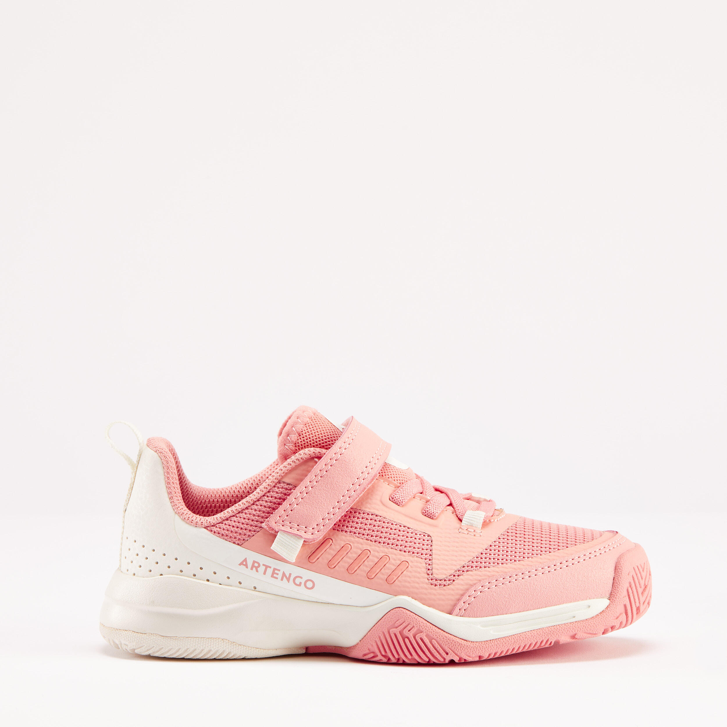 ARTENGO Zapatillas de tenis niñas con tira autoadherente Artengo TS500 fast rosa
