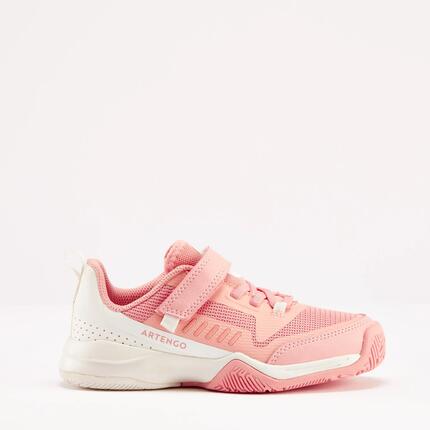 Zapatillas de tenis niñas con tira autoadherente Artengo TS500 fast rosa