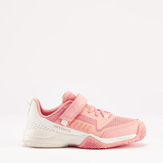 Zapatillas de tenis niños con tira autoadherente Artengo TS500 fast blanco