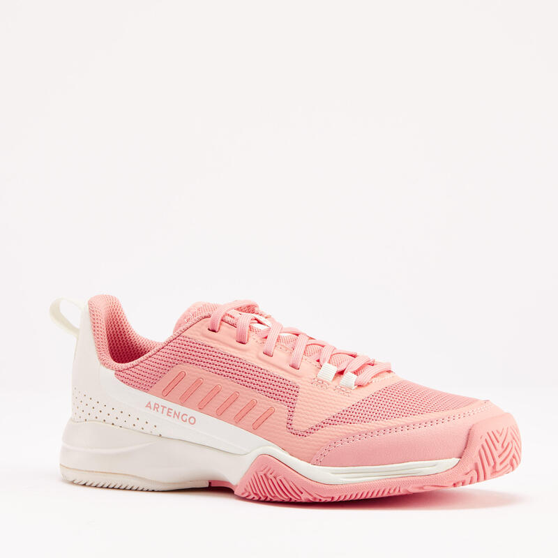 Zapatillas de tenis con cordones Niños Artengo TS500 fast lace rosa