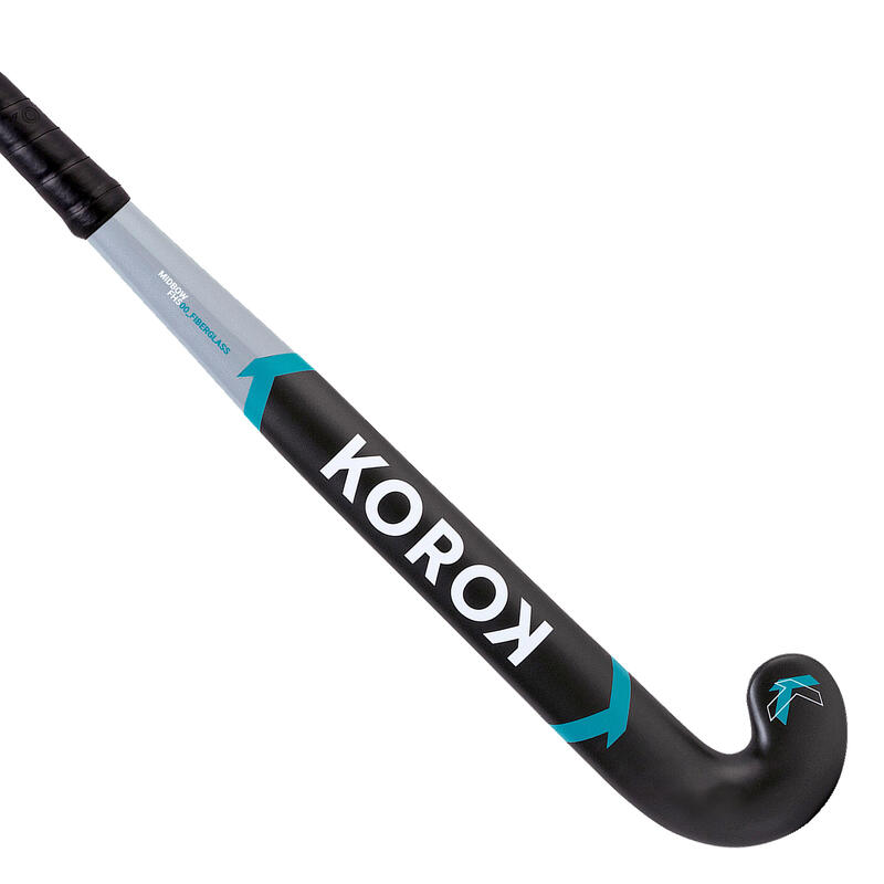 Feldhockeyschläger FH500 Glasfaser Mid Bow Jugendliche grau/türkis