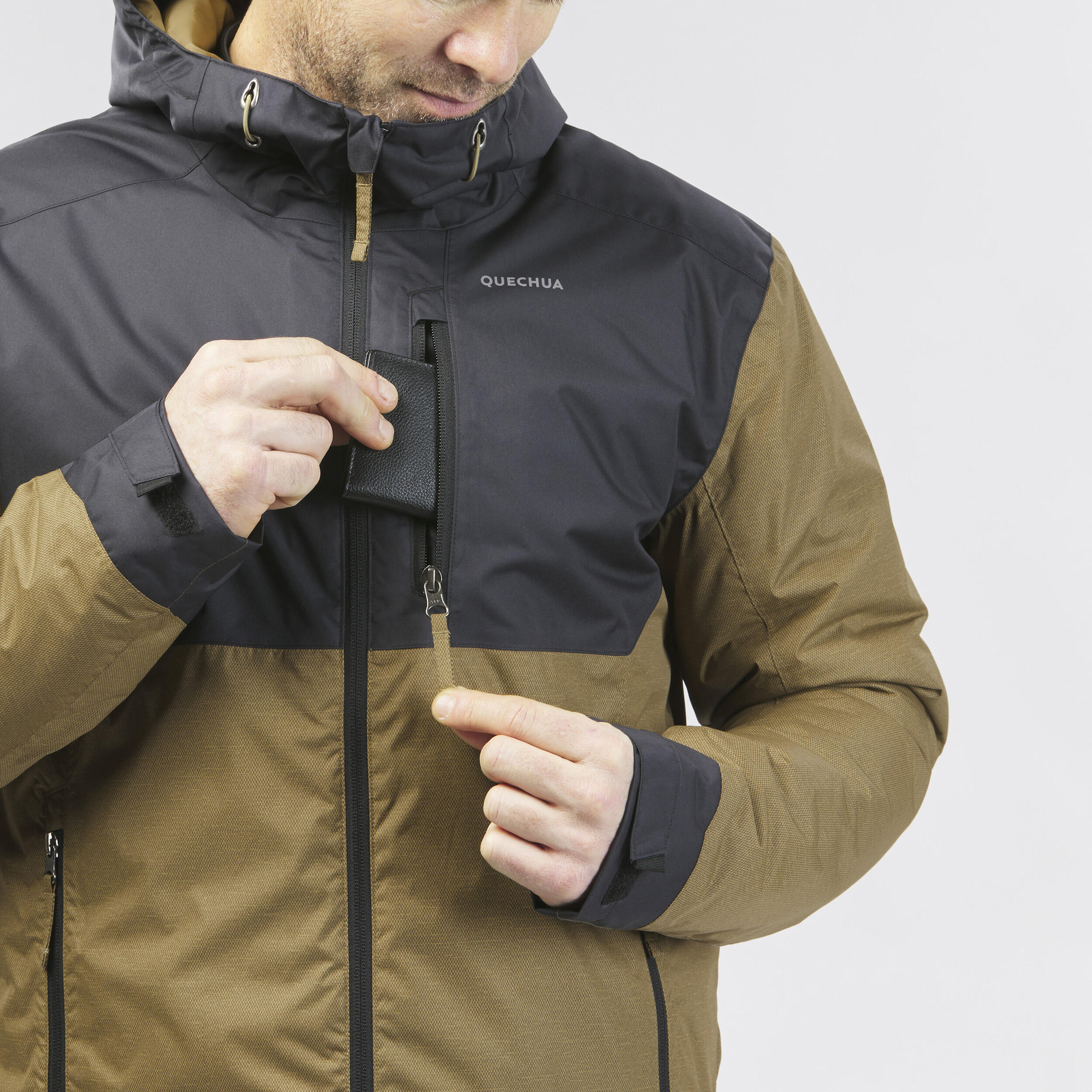 Men Winter Jacket Waterproof SH500 10 C Brown