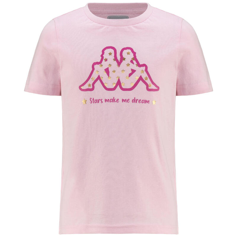 T-shirt bambina Kappa 100% cotone rosa