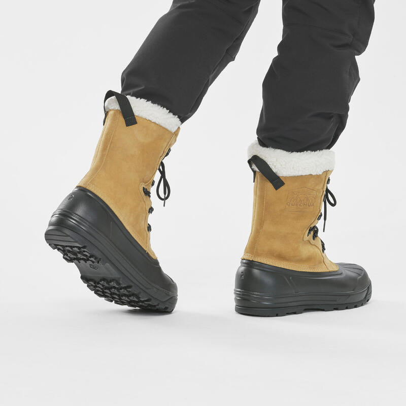 Schneestiefel Herren Leder Schnürung warm wasserdicht  Winterwandern - SH900 