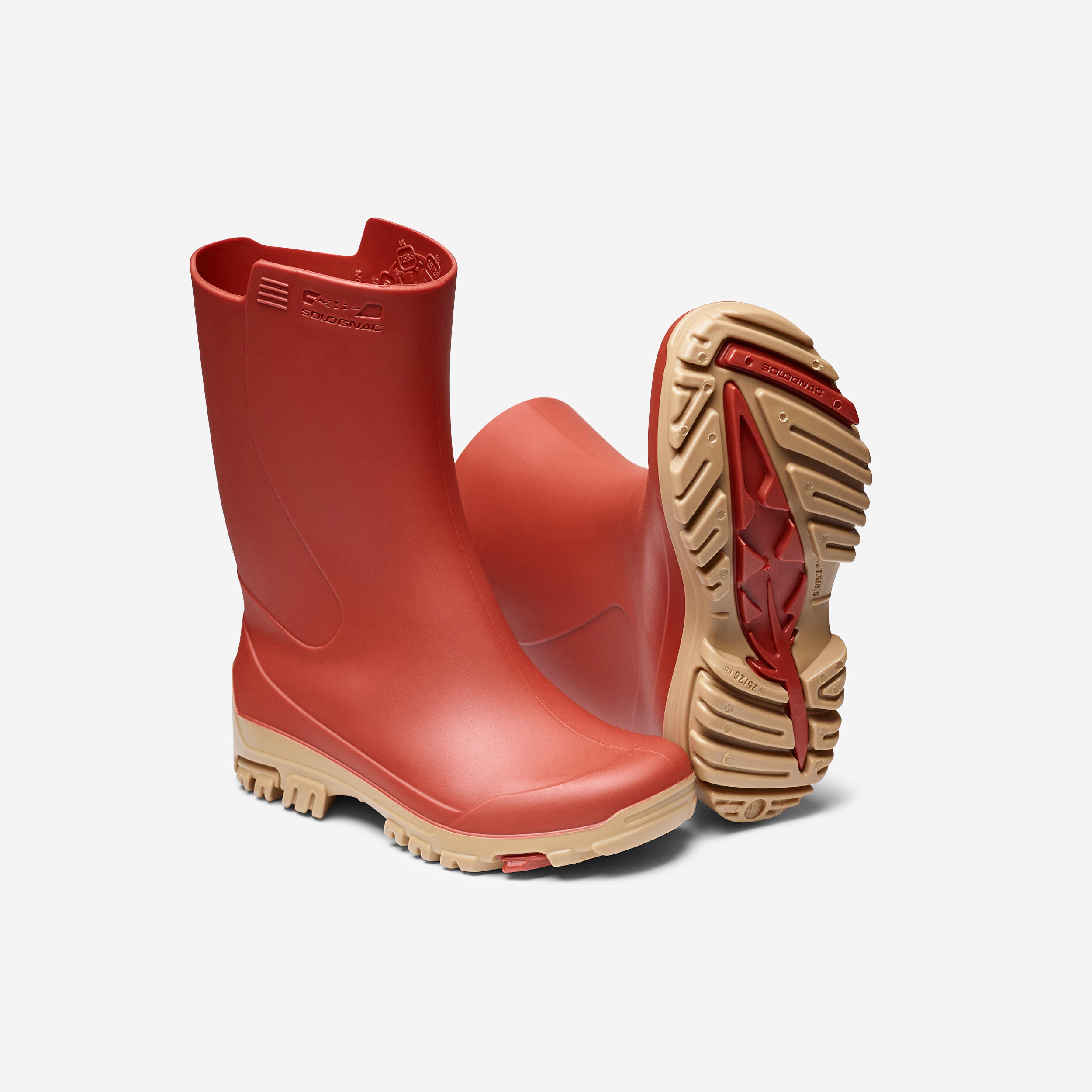 100 CHILDREN'S RAIN BOOTS - BRICK