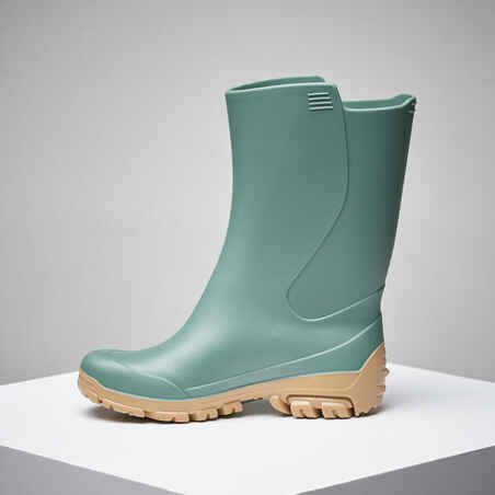 Botas de agua Niños Katiuskas Solognac 100 Ligeras Pvc Verde