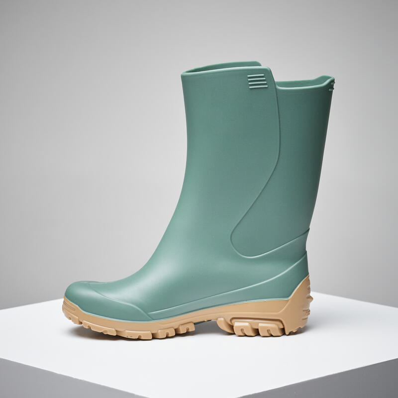 Botas de agua Niños Katiuskas Solognac 100 Ligeras Pvc Verde