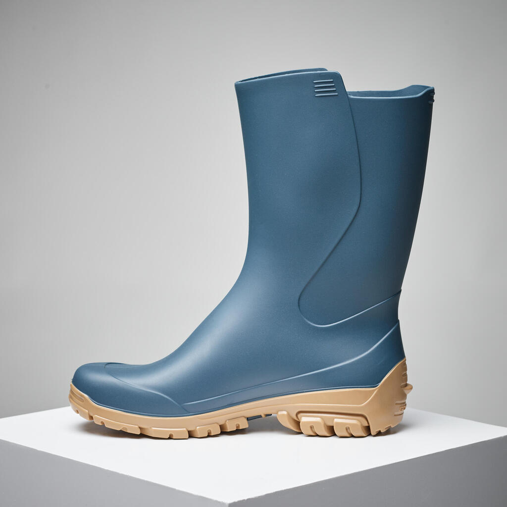 Botas de PVC ligeras y azules para mujer Solognac 100